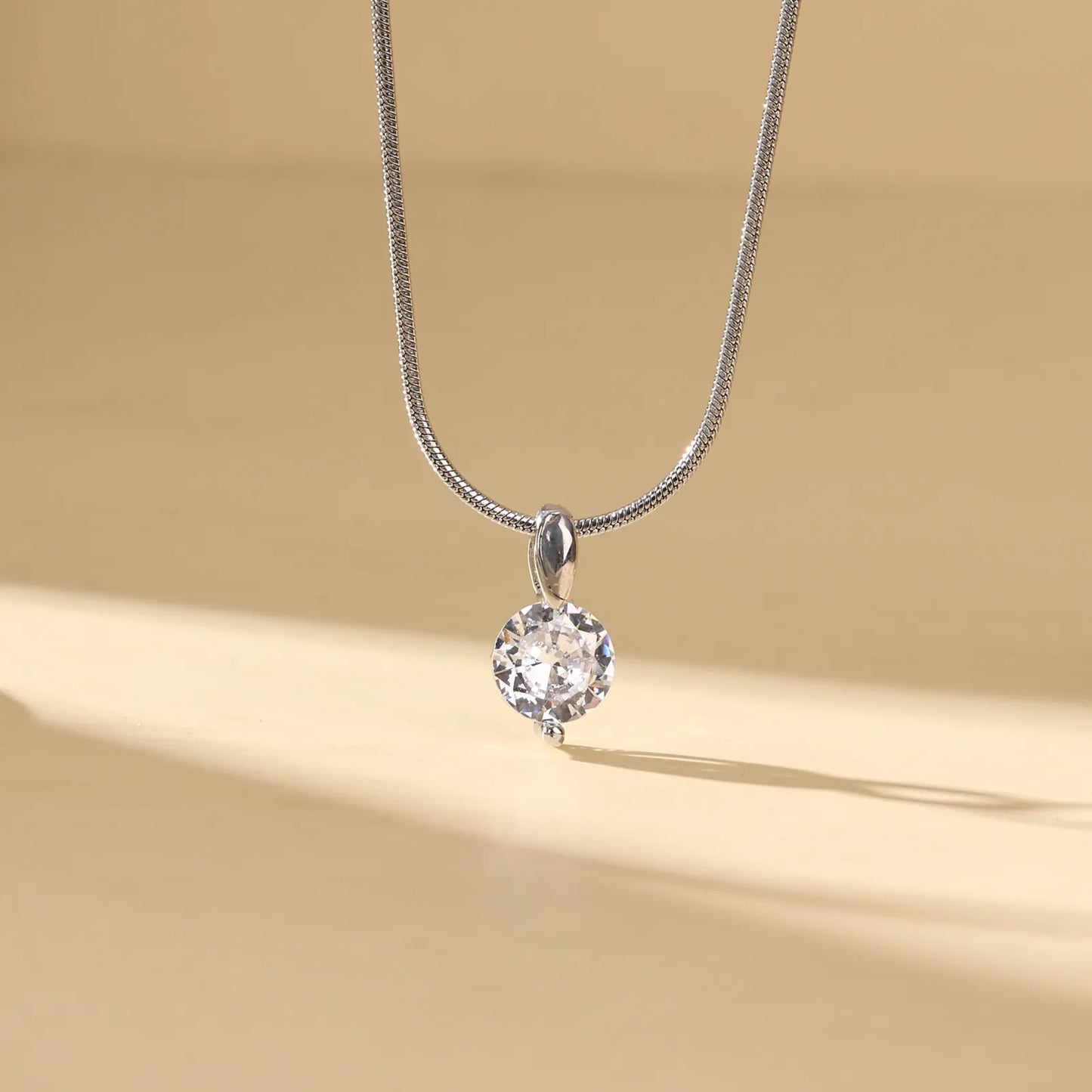 Crystal Drop Snake Chain Necklace