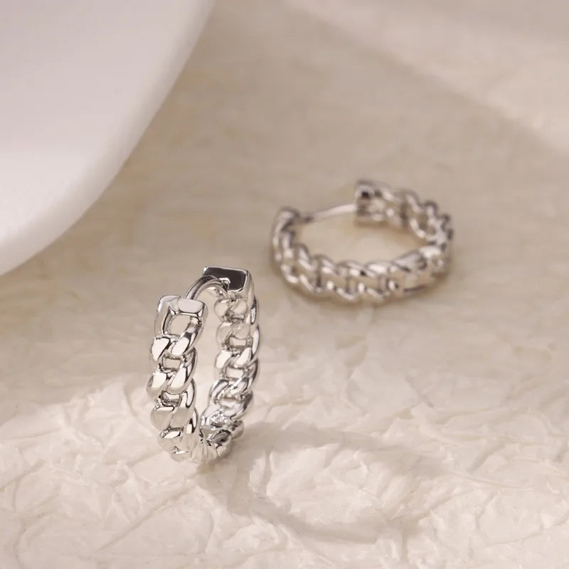 Cuban Silver Hoops