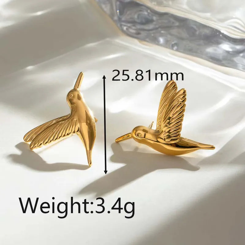 Gold Birds Studs
