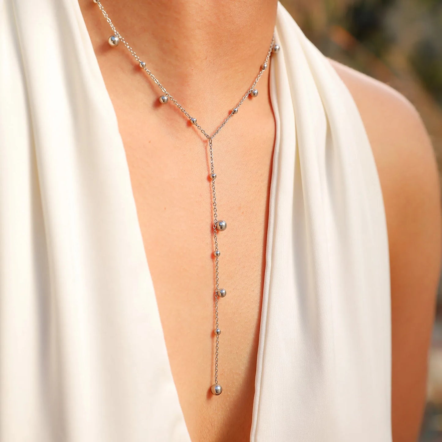 Raindrop Lariat Necklace
