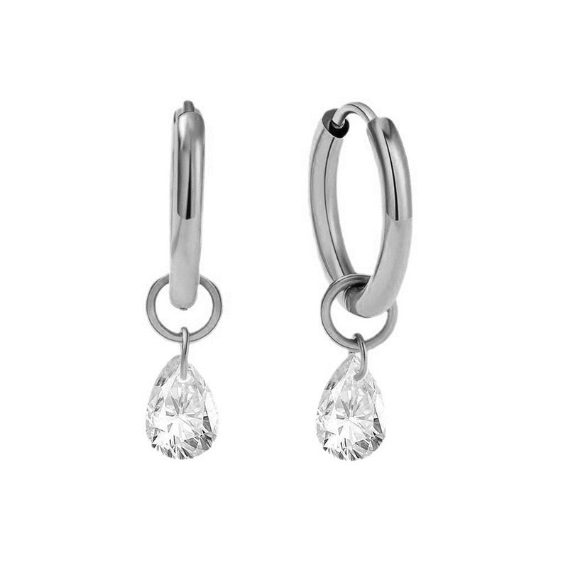 Crystal Drop Hoops