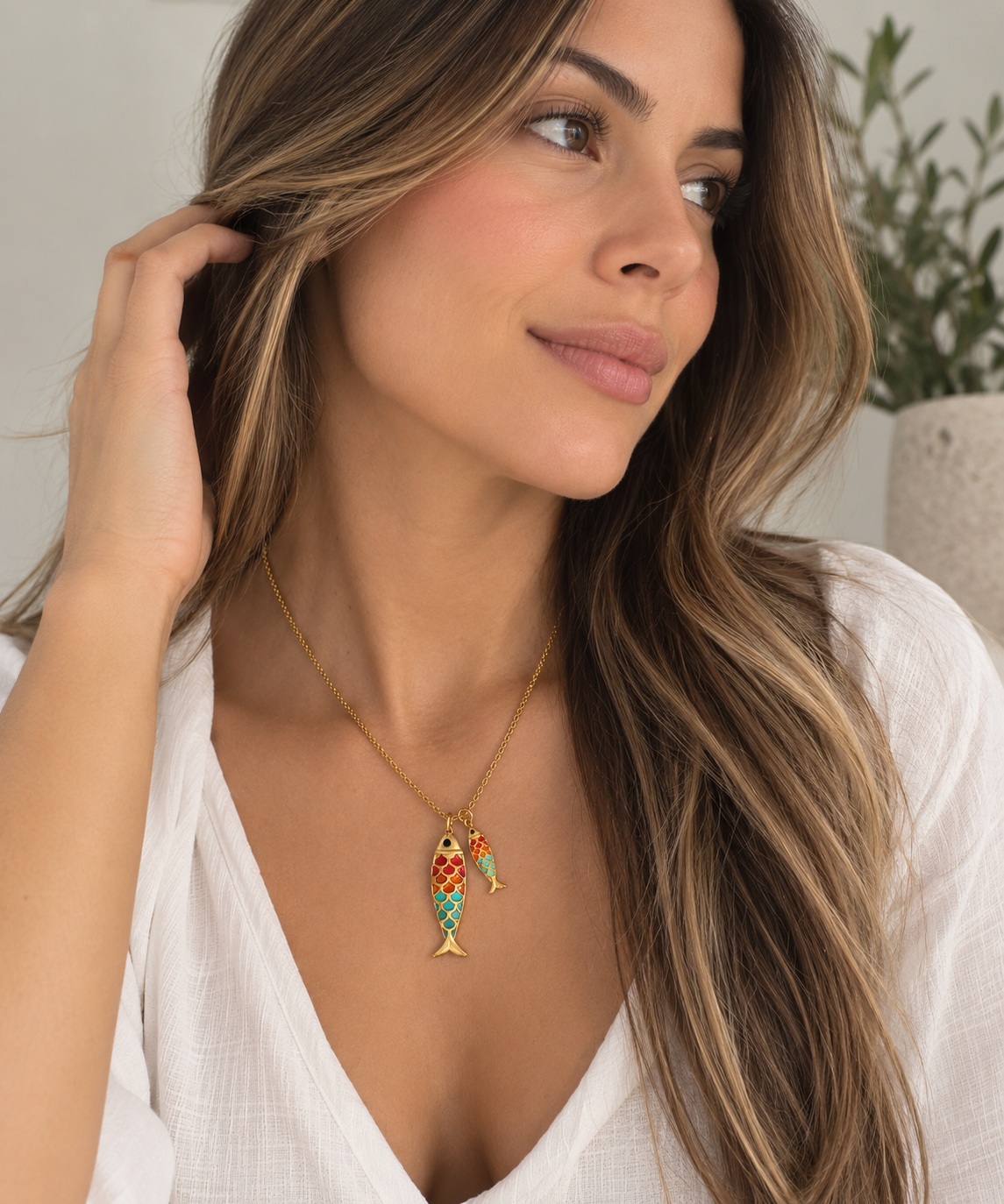 Colorful Fish Pendant Necklace