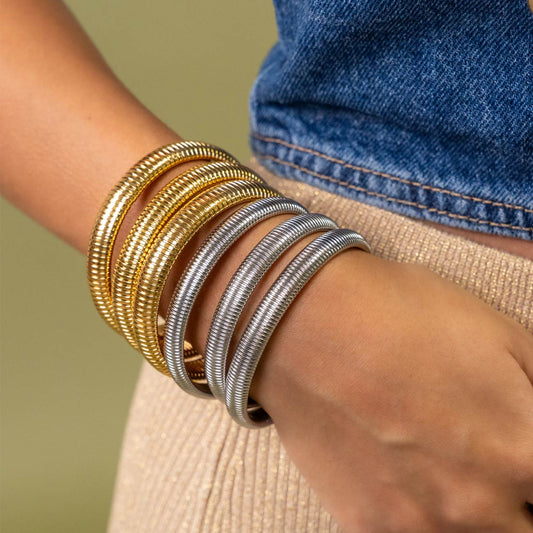 Bracelet Featuring a Sleek Ribbed Design