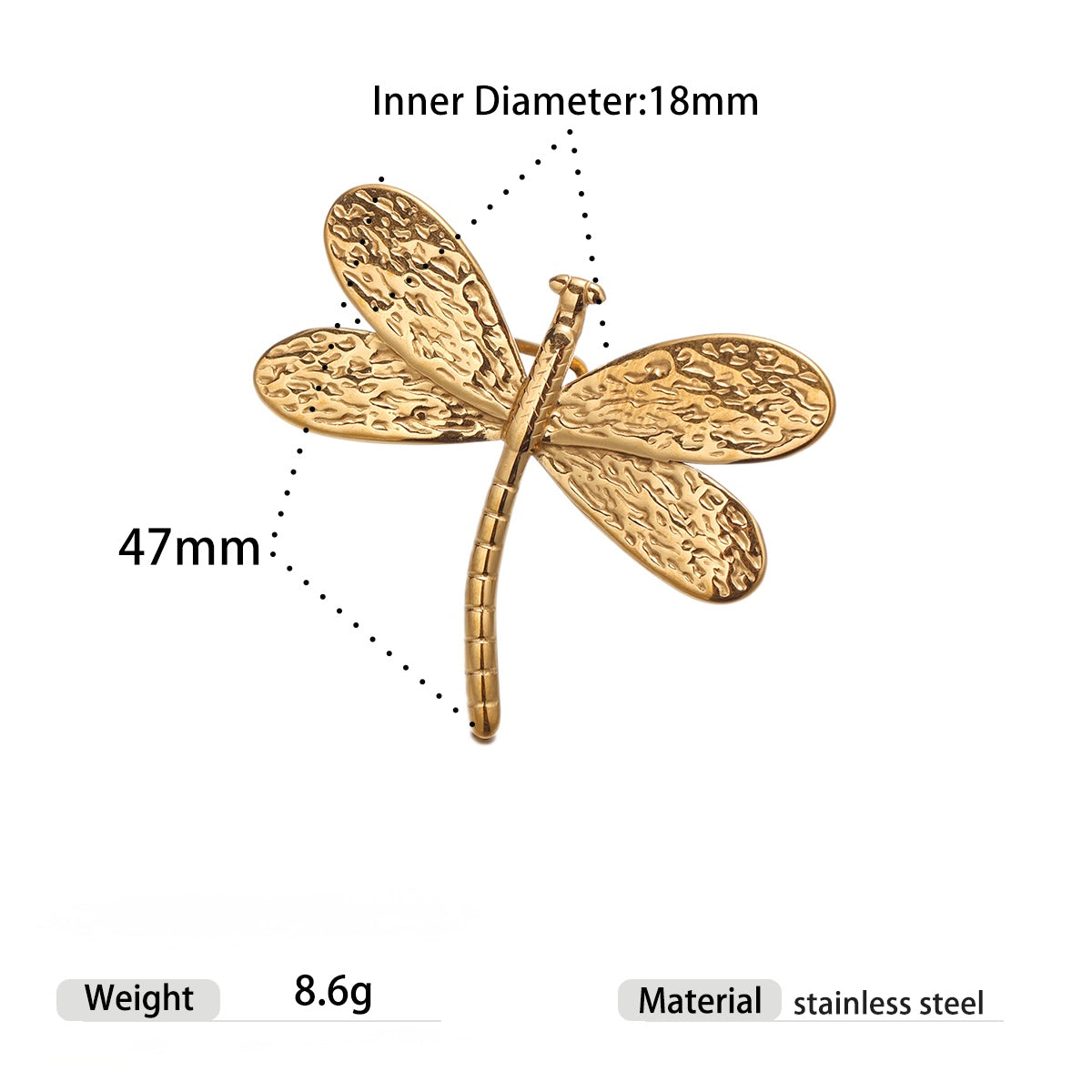 Open Ring Dragonfly Design.