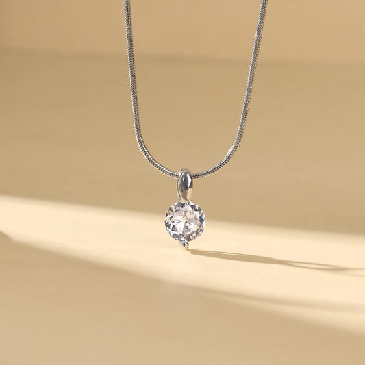 Crystal Drop Snake Chain Necklace
