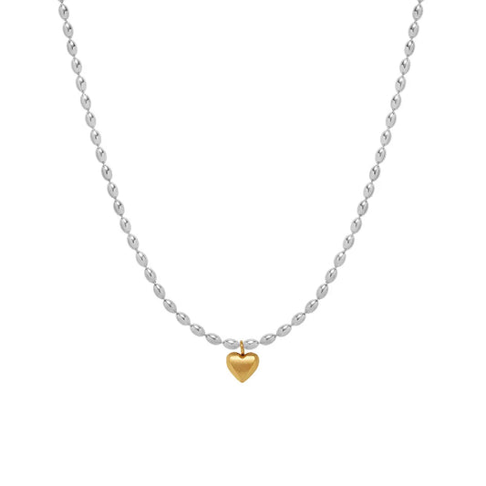 Sweetheart Steel Bead Necklace