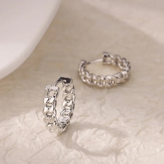 Cuban Silver Hoops