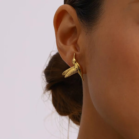 Gold Birds Studs