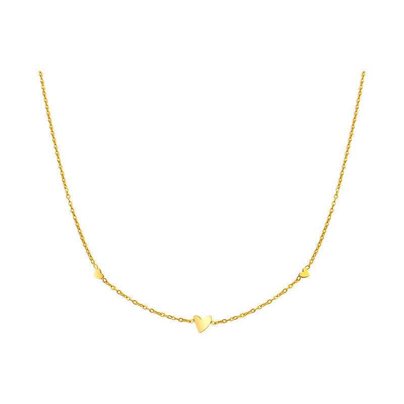 Dainty Hearts Gold Necklace